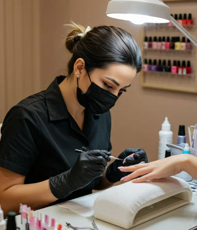 Acrylic Nail Extension – With Normal Polish